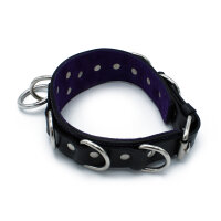 Kiotos Leather Collar with Multi D-Rings Black