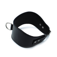 Kiotos Contoured Leather Collar with D-Ring Black