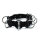 Kiotos Leather Collar with 7 Statement Rings Black
