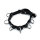 Kiotos Leather Collar with 7 Statement Rings Black