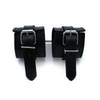 Kiotos Padded Leather Handcuffs Black