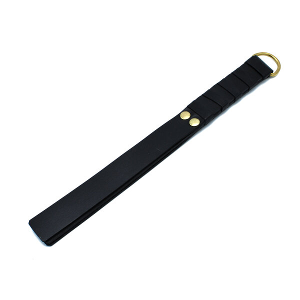 Kiotos Leather Paddle with D-Ring Black Gold