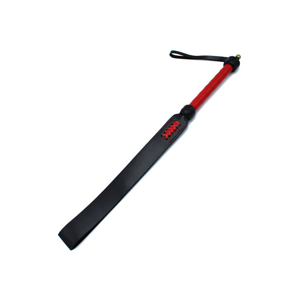 Kiotos Black & Red Leather Long Paddle Whip