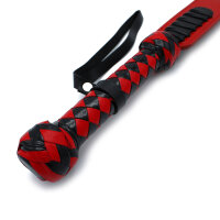Kiotos Black & Red Leather Y-Paddle Whip