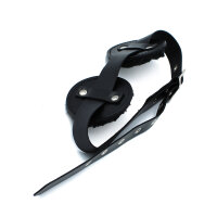 Kiotos Black Leather Blindfold with Adjustable Eye Patches
