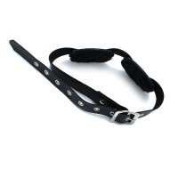 Kiotos Black Leather Blindfold with Adjustable Eye Patches