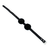 Kiotos Black Leather Blindfold with Adjustable Eye Patches