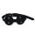 Kiotos Black Leather Blindfold with Adjustable Eye Patches