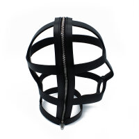 Kiotos Black Leather Head Cage with Zipper