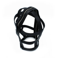 Kiotos Black Leather Head Cage with Zipper