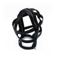 Kiotos Black Leather Head Cage with Zipper