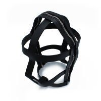 Kiotos Black Leather Head Cage with Zipper