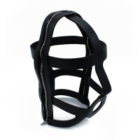 Kiotos Black Leather Head Cage with Zipper