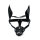 Kiotos Black Leather Dog Mask with Ears & Snout