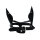 Kiotos Black Leather Dog Mask with Ears & Snout
