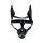 Kiotos Black Leather Dog Mask with Ears & Snout