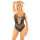 LEG AVENUE Diamond Fishnet Bodysuit Black One Size