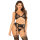 LEG AVENUE Bra + Thong + Stockings Black One Size