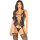 Leg Avenue Camigarter + Stockings + Thong Black One Size