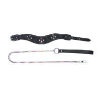 Venice Collection Collar with Leash Black