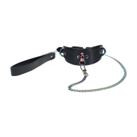 Venice Collection Collar with Leash Black