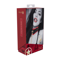 Milan Collection Collar with Leash Black/Red