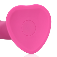 Loveline Non-Phallic Vibrating Dildo - Medium - Powerful Pink