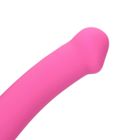 Loveline Non-Phallic Vibrating Dildo - Medium - Powerful Pink