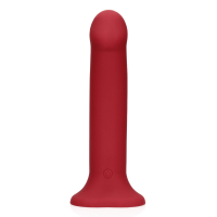 Loveline Non-Phallic Vibrating Dildo - Large - Raspberry Red