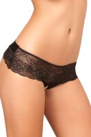 Rene Rofe Lingerie Crotchless Lace Bow Back Panty Black...