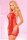 Pink Lipstick Nahtloses Kleid mit V-Ausschnitt Rot Onesize - Queensize