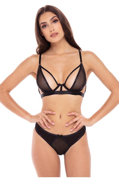 New In Town 2 Pc Bra Set Black S/M - M/L