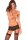 Rene Rofe Lingerie Crotchless Lace Boyleg With Garters S/M - M/L