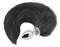 Alive Black & White Fox Tail S
