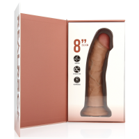 RealRock Vibrating Regular Curved Cock - 8 / 20,5 cm - Tan