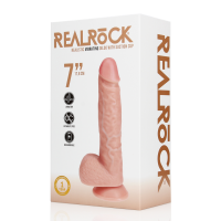 RealRock Vibrating Regular Straight Cock with Balls - 7 /...