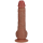 RealRock Vibrating Regular Straight Cock with Balls - 7 / 18 cm - Tan