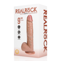 RealRock Vibrating Regular Straight Cock with Balls - 9 /...