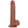 RealRock Vibrating Regular Straight Cock with Balls - 9 / 23 cm - Tan