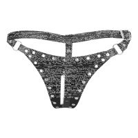 Shots-Ouch Xtreme Chastity Thong with Chain Detail Black
