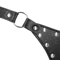 Shots-Ouch Xtreme Chastity Thong with Chain Detail Black