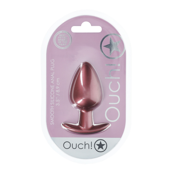 Ouch! Smooth Silicone Anal Plug Large 8.9 cm ø 3.5 cm Rose