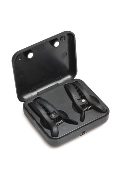 XR Brands Dark Grip Vibrating Nipple Clamps Black