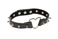 XR Brands Herz-Choker mit Nieten Schwarz