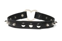 XR Brands Herz-Choker mit Nieten Schwarz