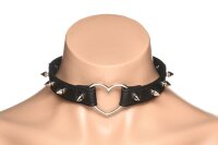 XR Brands Herz-Choker mit Nieten Schwarz
