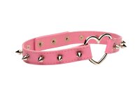 XR Brands Herz-Choker mit Nieten Rosa