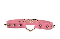 XR Brands Herz-Choker mit Nieten Rosa