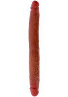 ToyJoy Get Real Silicone Foreskin Double Dong 35 cm Caramel skin tone