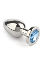 Mr. Steel Jewled Butt Plug Small Aqua 2,5 cm